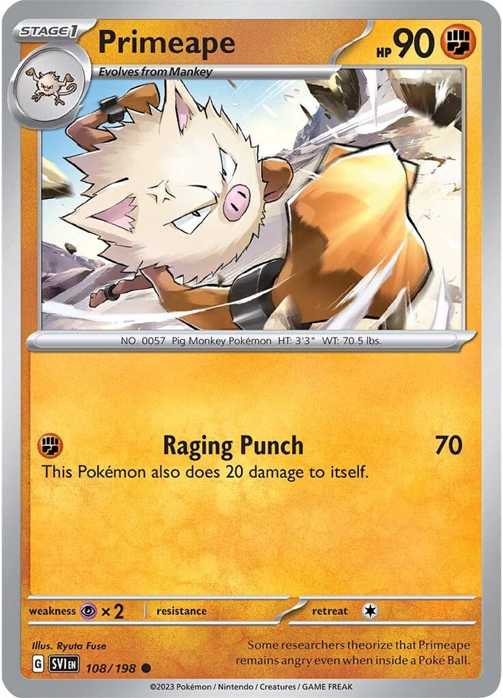 Primeape (108/198) [Scarlet & Violet: Base Set] Pokémon