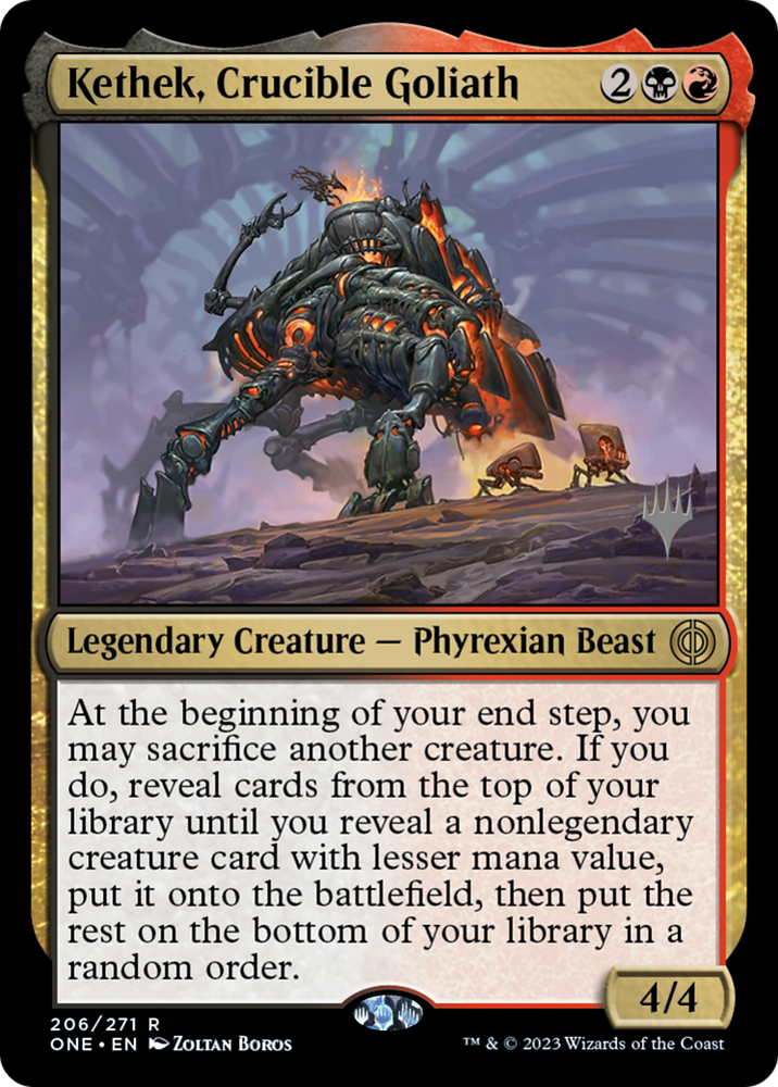 Kethek, Crucible Goliath (Promo Pack) [Phyrexia: All Will Be One Promos] Magic: The Gathering