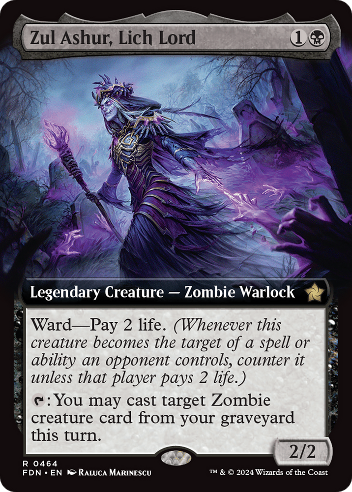 Zul Ashur, Lich Lord (Extended Art) [Foundations] Magic: The Gathering