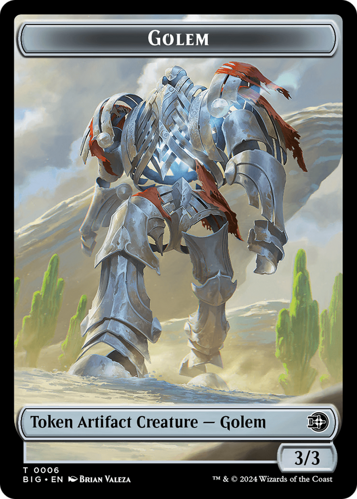 Golem // Plot Double-Sided Token [Outlaws of Thunder Junction: The Big Score Tokens] Magic: The Gathering