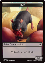Elf Warrior // Rat (0030) Double-Sided Token [Foundations Tokens] Magic: The Gathering
