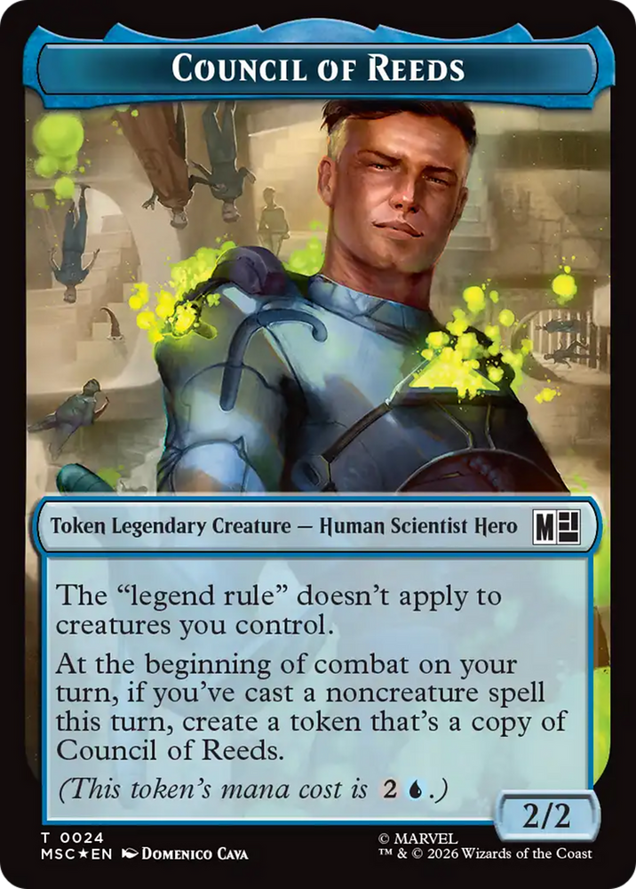Council of Reeds (024) // Construct (030) Double-Sided Token (Surge Foil) [Marvel Super Heroes Commander Tokens] Magic: The Gathering