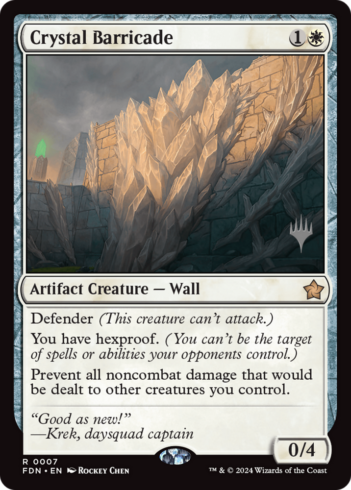 Crystal Barricade [Foundations Promos] Magic: The Gathering