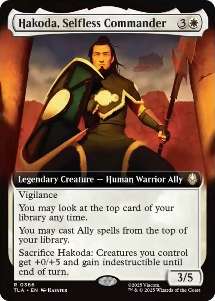 Hakoda, Selfless Commander (Extended Art) [Avatar: The Last Airbender] Magic: The Gathering