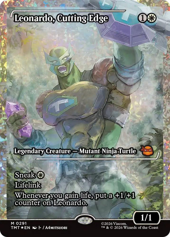 Leonardo, Cutting Edge (Showcase) (Fracture Foil) [Teenage Mutant Ninja Turtles] Magic: The Gathering