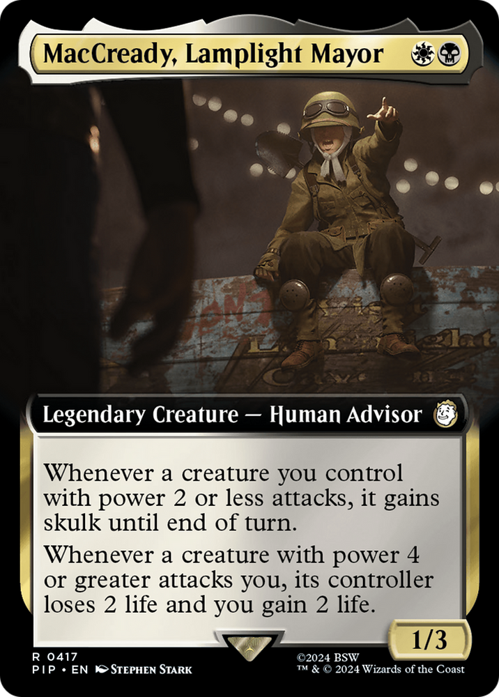 MacCready, Lamplight Mayor (Extended Art) [Fallout] Magic: The Gathering