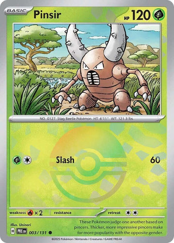 Pinsir (003/131) (Poke Ball Pattern) [Scarlet & Violet: Prismatic Evolutions] Pokémon