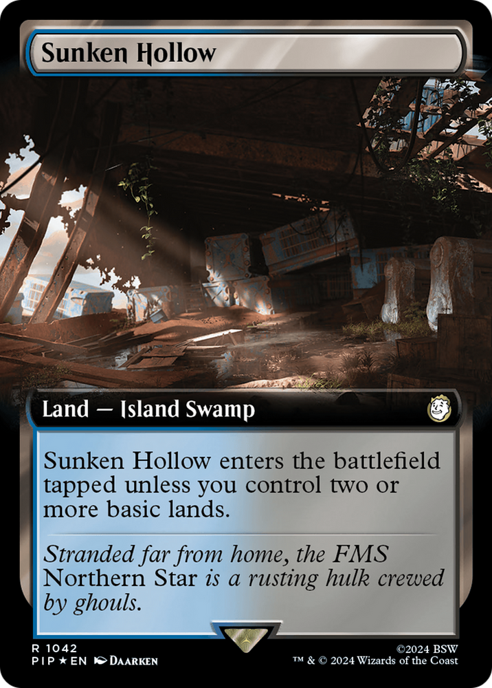 Sunken Hollow (Extended Art) (Surge Foil) [Fallout] Magic: The Gathering
