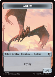 Golem (0013) // Nalaar Aetherjet Double-Sided Token [Aetherdrift Tokens] Magic: The Gathering