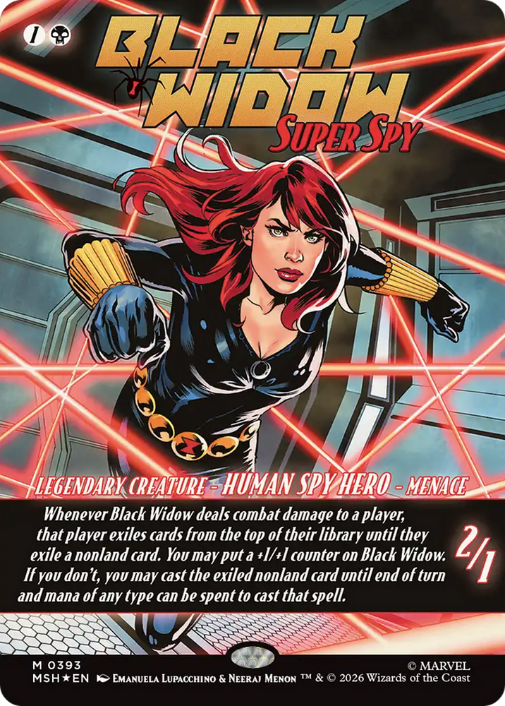 Black Widow, Super Spy (Borderless) (0393) [Marvel Super Heroes] Magic: The Gathering