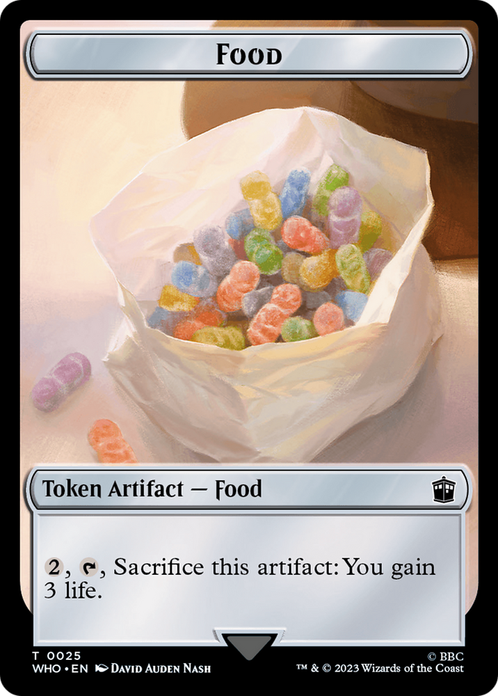Soldier // Food (0025) Double-Sided Token [Doctor Who Tokens] Magic: The Gathering