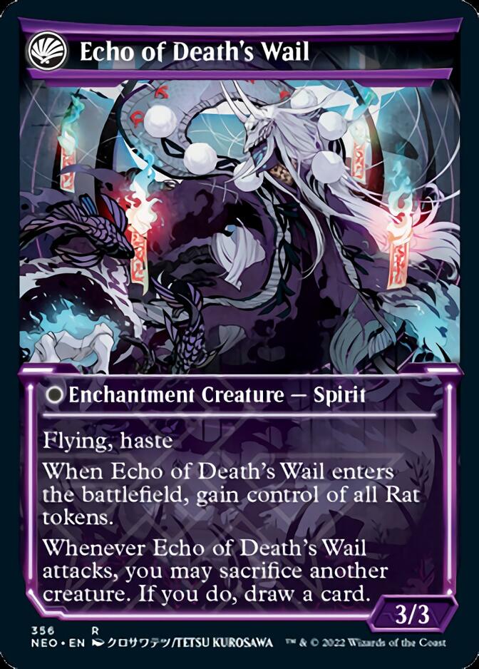 Tribute to Horobi // Echo of Death's Wail (Showcase Soft Glow) [Kamigawa: Neon Dynasty] Magic: The Gathering