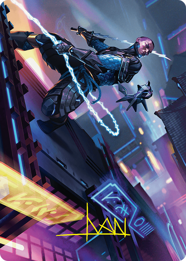 Kaito, Cunning Infiltrator Art Card (51/54) (Gold-Stamped Signature) [Foundations Art Series] Magic: The Gathering