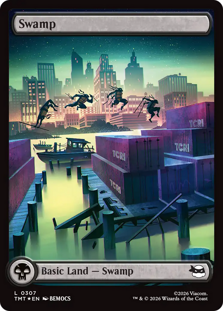 Swamp (0307) (Surge Foil) [Teenage Mutant Ninja Turtles] Magic: The Gathering