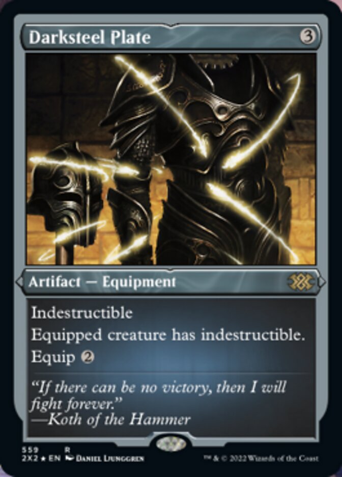 Darksteel Plate (Foil Etched) [Double Masters 2022] Magic: The Gathering