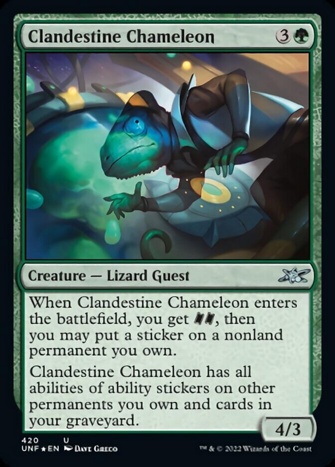 Clandestine Chameleon (Galaxy Foil) [Unfinity] Magic: The Gathering