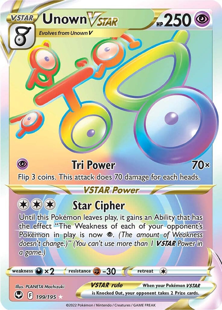 Unown VSTAR (199/195) [Sword & Shield: Silver Tempest] Pokémon