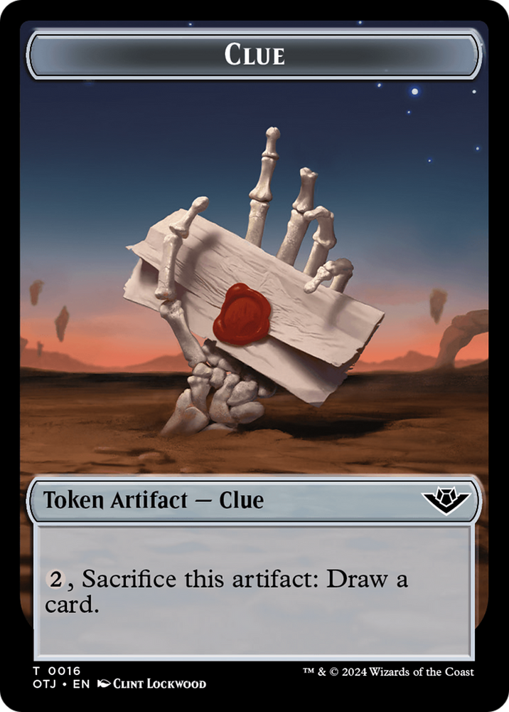 Treasure // Clue Double-Sided Token [Outlaws of Thunder Junction Tokens] Magic: The Gathering