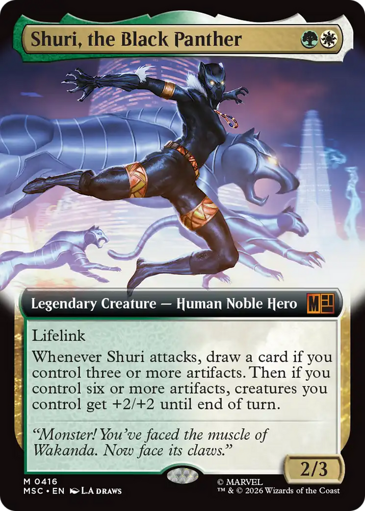 Shuri, the Black Panther (Extended Art) [Marvel Super Heroes Commander] Magic: The Gathering