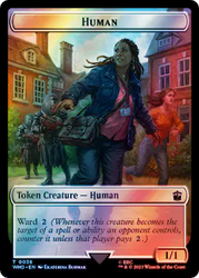 Human (0038) // Food (0058) Double-Sided Token (Surge Foil) [Doctor Who Tokens] Magic: The Gathering