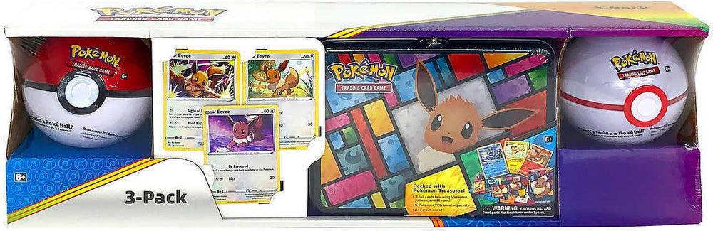 3-Pack (Eevee Treasure Chest/Poke Ball Tins) Pokémon
