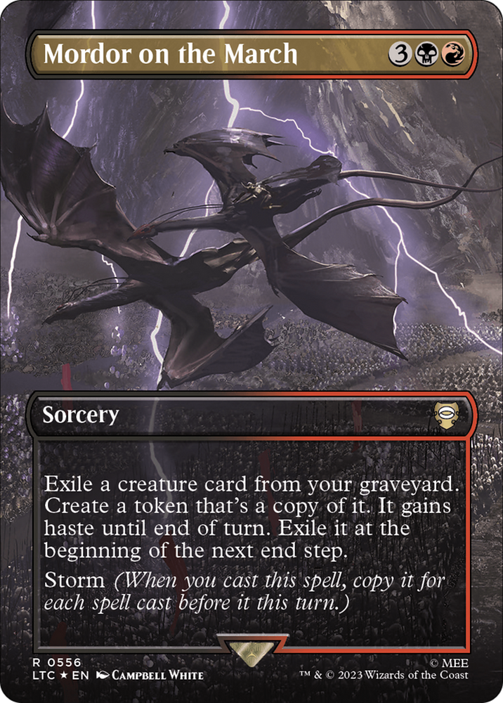 Mordor on the March (Borderless) (Surge Foil) [The Lord of the Rings: Tales of Middle-Earth Commander] Magic: The Gathering