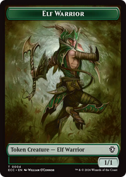 Zombie // Elf Warrior Double-Sided Token [Lorwyn Eclipsed Tokens] Magic: The Gathering