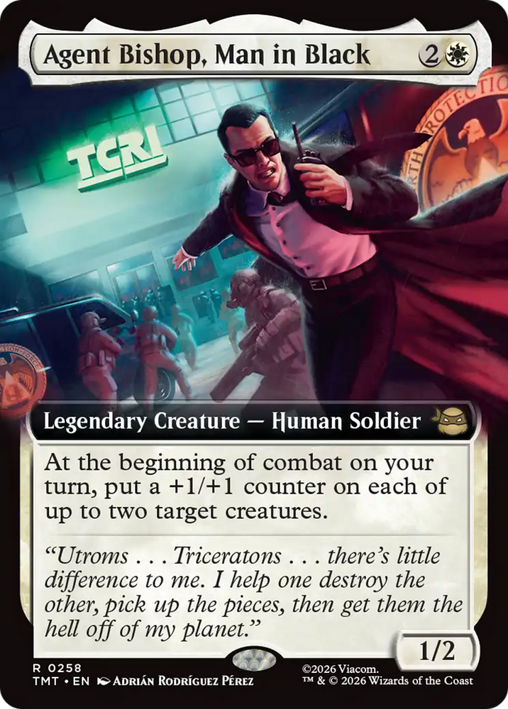 Agent Bishop, Man in Black (Extended Art) [Teenage Mutant Ninja Turtles] Magic: The Gathering