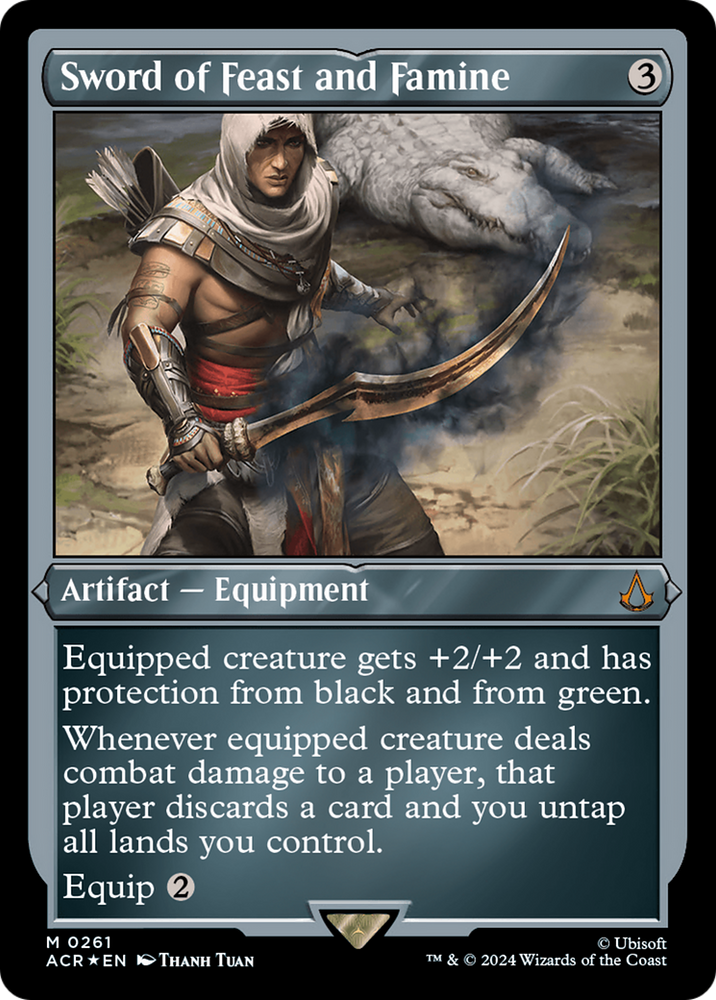 Sword of Feast and Famine (Foil Etched) [Assassin's Creed] Magic: The Gathering