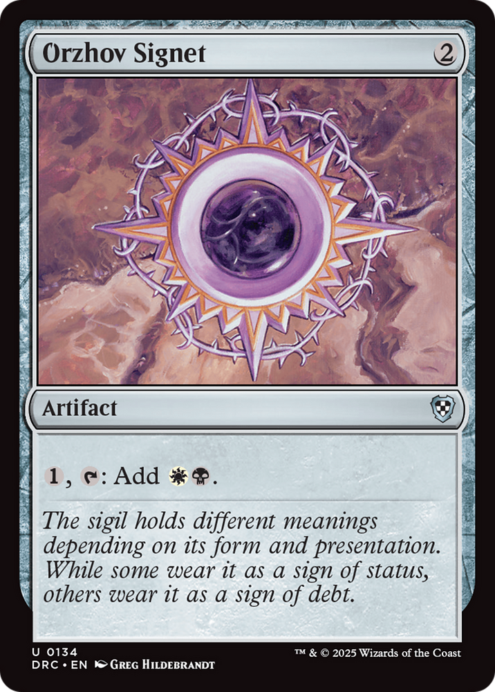 Orzhov Signet [Aetherdrift Commander] Magic: The Gathering