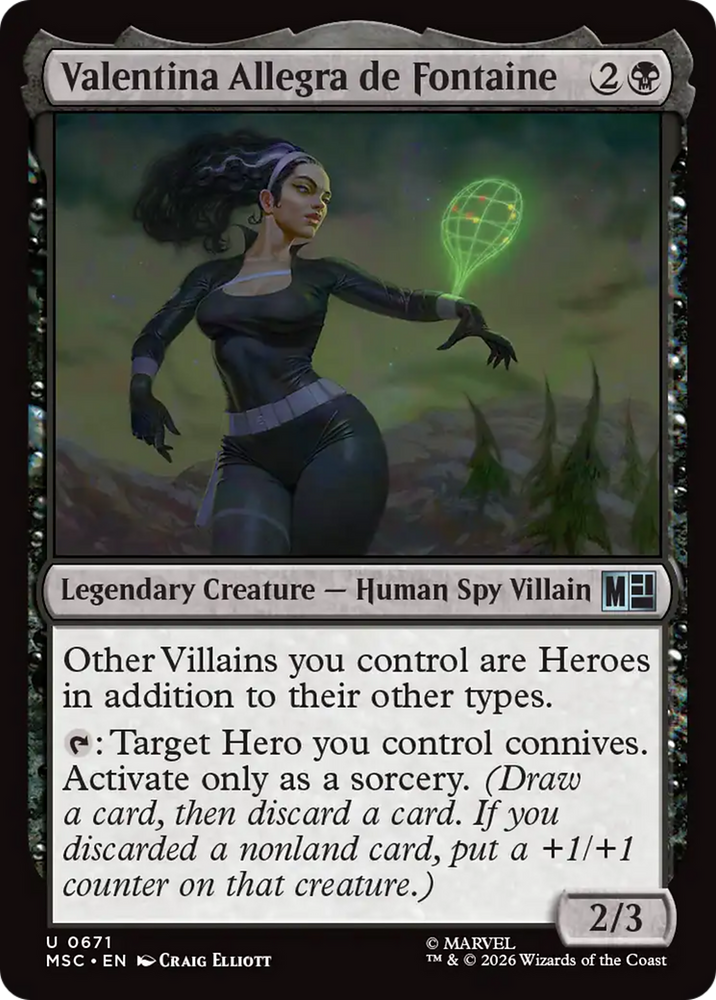Valentina Allegra de Fontaine [Marvel Super Heroes Commander] Magic: The Gathering