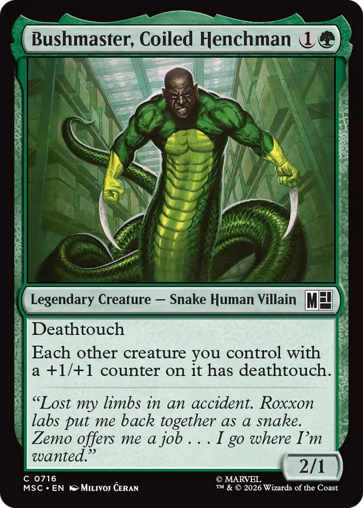 Bushmaster, Coiled Henchman [Marvel Super Heroes Commander] Magic: The Gathering
