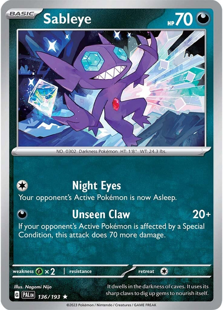 Sableye (136/193) [Scarlet & Violet: Paldea Evolved] Pokémon
