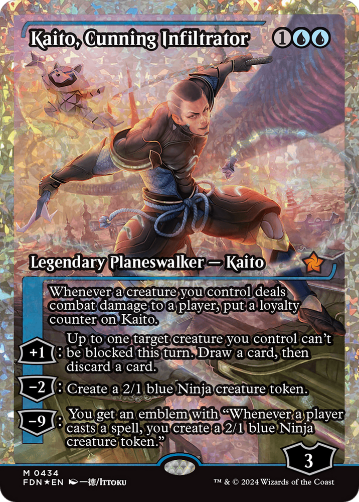 Kaito, Cunning Infiltrator (Showcase) (Frature Foil) [Foundations] Magic: The Gathering
