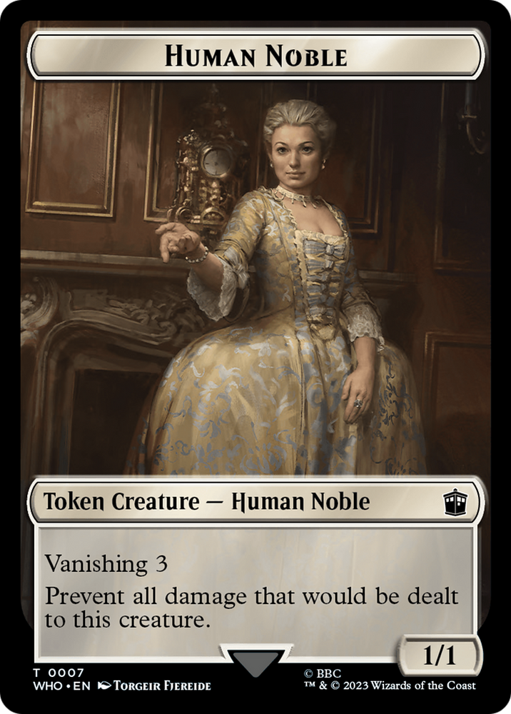 Human Noble // Cyberman Double-Sided Token [Doctor Who Tokens] Magic: The Gathering