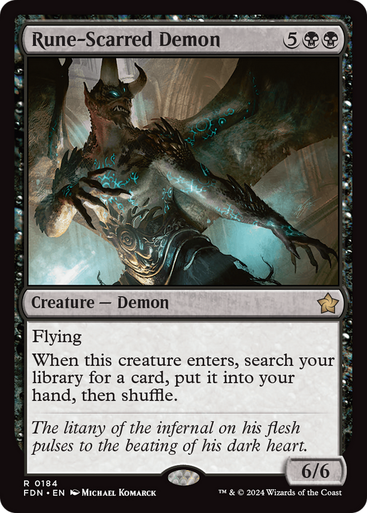 Rune-Scarred Demon [Foundations] Magic: The Gathering