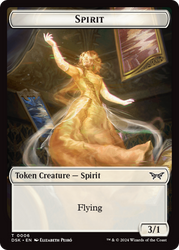 Glimmer // Spirit (0006) Double-Sided Token [Duskmourn: House of Horror Tokens] Magic: The Gathering