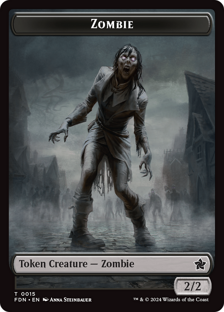 Rat (0014) // Zombie Double-Sided Token [Foundations Tokens] Magic: The Gathering