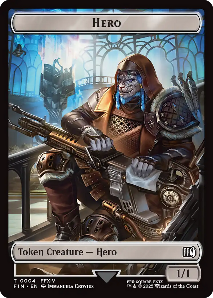 Hero (0004) // Wizard (0015) Double-Sided Token [FINAL FANTASY Tokens] Magic: The Gathering