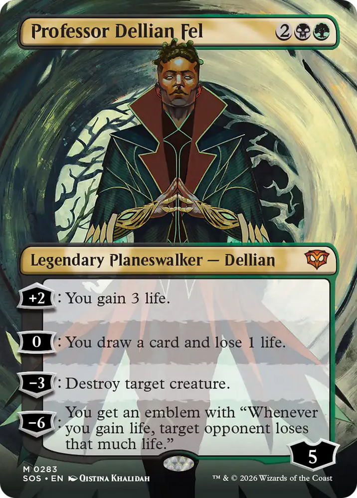 Professor Dellian Fel (Borderless) [Secrets of Strixhaven] Magic: The Gathering