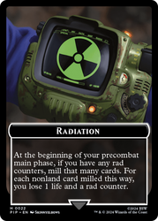 Radiation // Warrior Double-Sided Token [Fallout Tokens] Magic: The Gathering