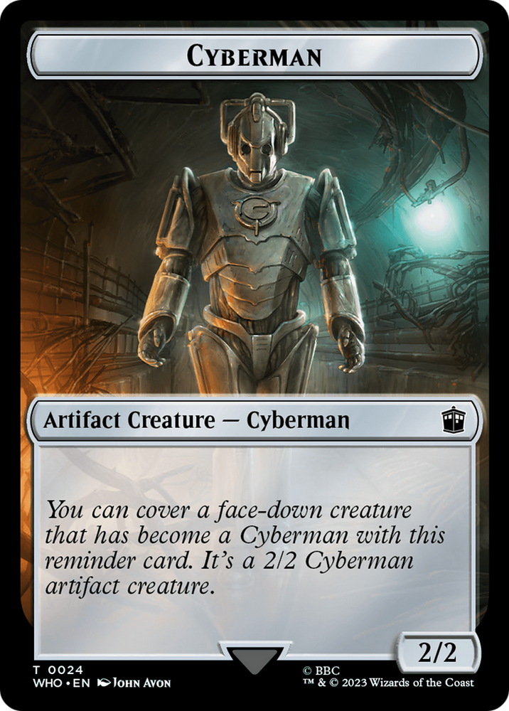 Horse // Cyberman Double-Sided Token [Doctor Who Tokens] Magic: The Gathering