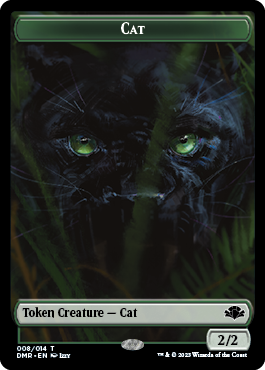 Zombie // Cat (008) Double-Sided Token [Dominaria Remastered Tokens] Magic: The Gathering