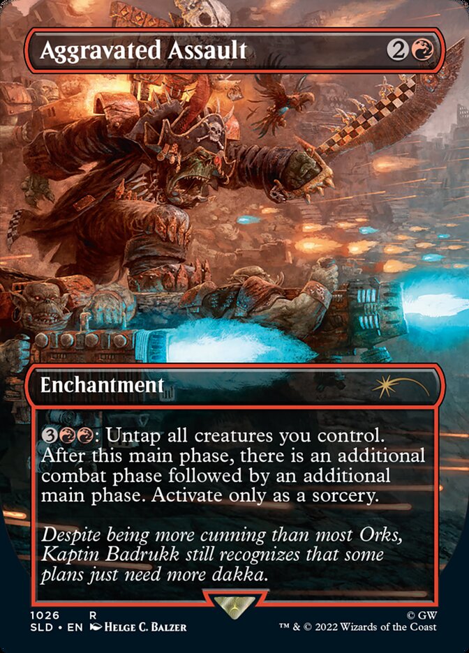 Aggravated Assault (Borderless) [Secret Lair Drop Series] Magic: The Gathering