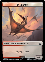 Alien Angel // Dinosaur Double-Sided Token [Doctor Who Tokens] Magic: The Gathering