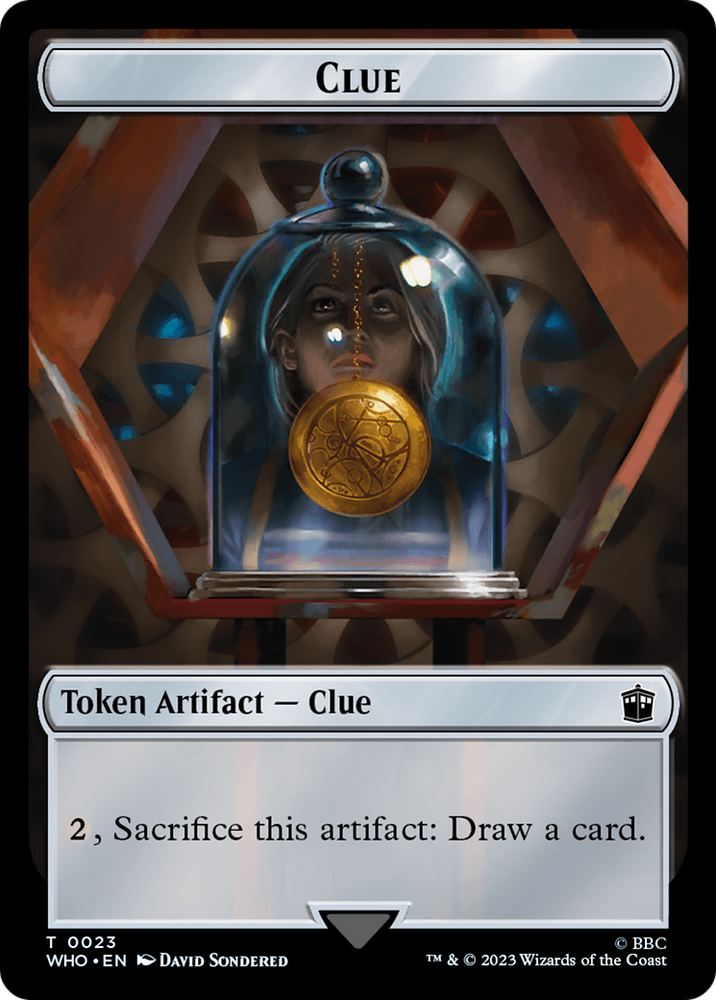Alien Angel // Clue (0023) Double-Sided Token [Doctor Who Tokens] Magic: The Gathering