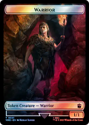 Warrior // Clue (0053) Double-Sided Token (Surge Foil) [Doctor Who Tokens] Magic: The Gathering