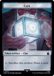 Human (0006) // Clue (0022) Double-Sided Token [Doctor Who Tokens] Magic: The Gathering