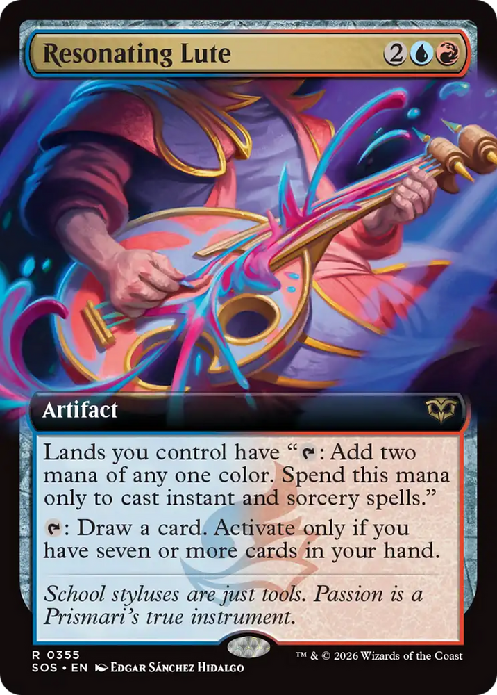 Resonating Lute (Extended Art) [Secrets of Strixhaven] Magic: The Gathering