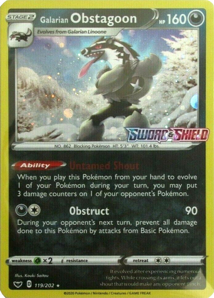 Galarian Obstagoon (119/202) (Cosmos Holo) [Sword & Shield: Base Set] Pokémon